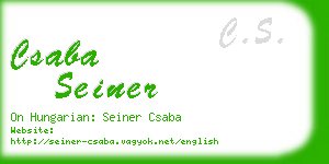 csaba seiner business card